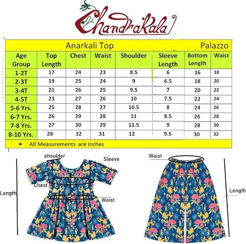 Chandrakala Kids Kurti Pant Co-ord Set for Girls Ethnic Wear (KG119-P) in Saudi Arabia