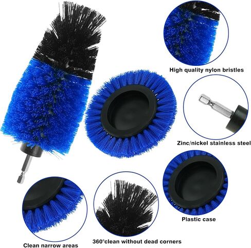 8 Pcs Drill Brush Attachment Set, Power Cleaning Scrub Brush Kit with Extend Long Attachment, All Purpose Drill Scrub Brushes for Car, Grout, Floor, Tub, Bathroom and Kitchen (Yellow) in Saudi Arabia