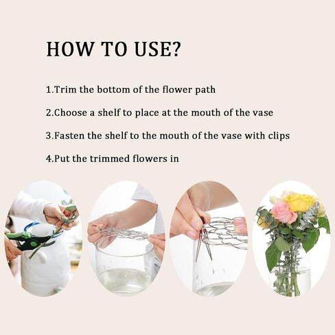 Heliltd 4pcs Stainless Steel Floral Grid with 8 Single Fork Clips Floral Grate Wire Flower Frogs Organizer Flower Arrangement Holder for Floral Stems Bouquets Plant Fixation in Kuwait