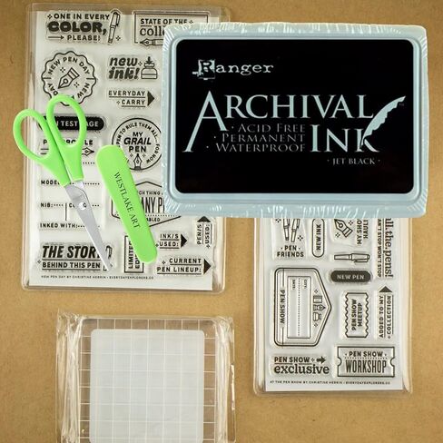 Archival Ink Black, 0.11 Oz - Permanent Waterproof Black Dye Ink Pad | Bundled with Paper Scissors, Fade-Resistant Inkpad for Fingerprints, Crafting and Stamping ~ [Pack of 2] in Saudi Arabia