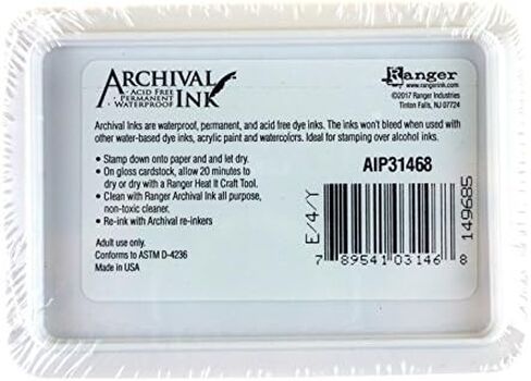 Archival Ink Black, 0.11 Oz - Permanent Waterproof Black Dye Ink Pad | Bundled with Paper Scissors, Fade-Resistant Inkpad for Fingerprints, Crafting and Stamping ~ [Pack of 2] in Saudi Arabia