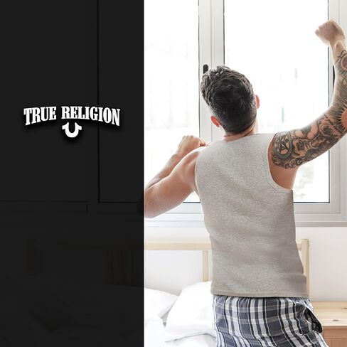 True Religion Lightweight Tank Tops for Men, 5 Pack Classic Ribbed Cotton Mens Undershirts in Saudi Arabia