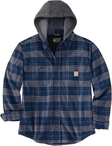 Carhartt Men's Rugged Flex Relaxed Fit Flannel Fleece Lined Hooded Shirt Jac in Saudi Arabia