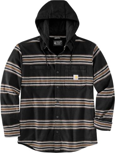 Carhartt Men's Rugged Flex Relaxed Fit Flannel Fleece Lined Hooded Shirt Jac in Saudi Arabia