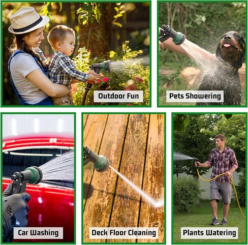 NEXCOVER Garden Hose Nozzle Sprayer - 7 Adjustable Watering Patterns Nozzle for Water Hose, Non-Slip Garden Spray Nozzle Hose Attachment for Car Washing, Watering Plants, Pets Showering,Lawns Cleaning in Saudi Arabia