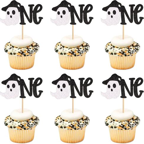 Ercadio 24PCS Halloween Tombstone Cupcake Toppers Glitter Black RIP Cemetery Graves Crow Cross Cupcake Picks for Halloween Theme Birthday Party Cake Decorations Supplies in Kuwait