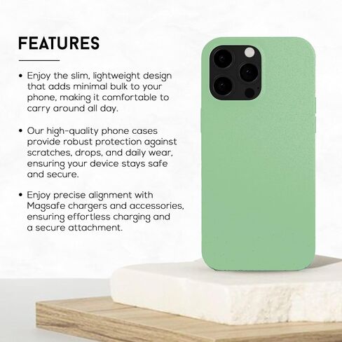 EMF Protection and Anti-Radiation Liquid Silicone Shungite Case for iPhones, 5G Shield Reduction, Lightweight Protective Back Cover (Green, 14 Pro Max) in Saudi Arabia