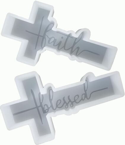 قالب منعش للسيارة من Faith and Blessed Cross - قالب سيليكون على شكل قلادة متقاطعة - قالب خرز عطري - قالب شمعة معطرة - قالب راتنجات الإيبوكسي لصنع هدايا ديكور المنزل بنفسك - قطعتان in Saudi Arabia