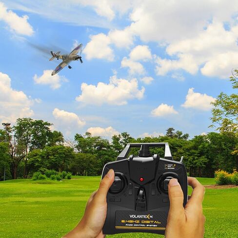 VOLANTEXRC RC Airplane 4-CH RC Plane P51 Mustang Ready to Fly, WWII Remote Control Plane with Xpilot Stabilization System, One Key Aerobatic for Beginners, Adults (761-5 RTF) in Kuwait