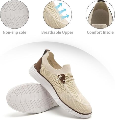 WOHHHW Men's Loafers Dress Boat Shoes Walking Slip On Sneakers Casual Oxfords for Men Fashion Flat Comfortable Leisure Vintage in Kuwait