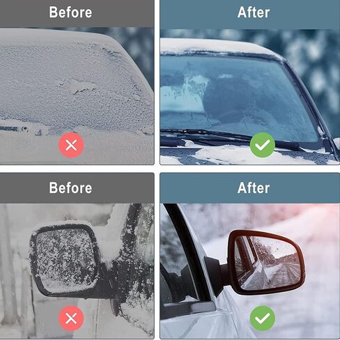 غطاء زجاجي أمامي ممتد من Big Hippo للثلج والثلج، غطاء ثلجي للزجاج الأمامي من نسيج أكسفورد مقاوم للماء 600D مع أغطية مرايا جانبية - يناسب معظم السيارات وسيارات السيدان وسيارات الدفع الرباعي in Kuwait