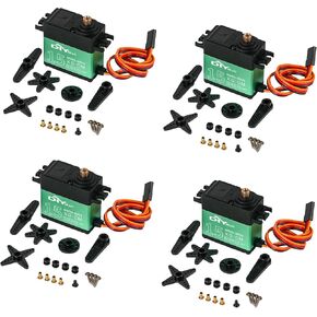 4pcs 15kg/cm 360 Degree Continuous Rotation Metal Gear Digital Servo Motor, High Torque, for 1/8 1/10 1/12 Scale RC Car Robotics
