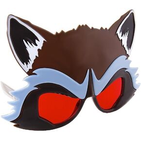 Sun-Staches Guardians of the Galaxy Official Rocket Raccoon Sunglasses | Costume Accessory Mask, UV400 | One Size Fits Most