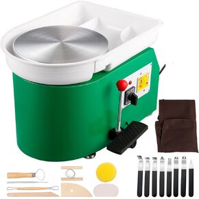 VEVOR Height-Adjustable Pottery Forming Machine 0-300RPM Ceramic Wheel, White