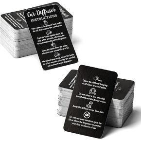 240Pcs Car Diffuser Instruction Cards Care Hanging Accessories for Auto Oil Bottles Package Bag Supplies 3.54 X 2.12inch Black