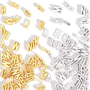 stino 200Pcs A-Z Metal Letter Charms for Jewelry Making, Capital Alphabet Initial Charms