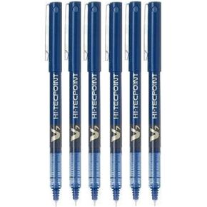 Pilot BX V7 Blue Hi-Tecpoint Fine Rollerball Pen 0.7mm Nib Tip 0.5mm Line Width (Pack of 6)