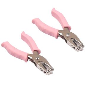 1/4 inch Single Hole Punch Metal Handheld Small Paper Punch with Soft Grip Handle for Circle Holes for DIY Craft Tag in Home, Office, Classroom (Pink)