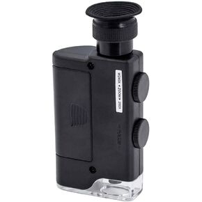 Rongon Handheld Magnifying Glass Microscopes, Compact Microscope Loupe 200-240X Zoom Ultra HD Microscope with LED Light and UV Light for Coins, Close Work, Jade Antique Identification
