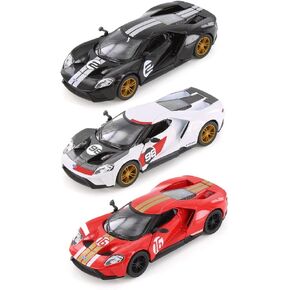 KiNSMART Ford GT Heritage Edition SetOf3 5" 1:38 Scale Die Cast Model Toy Super Car