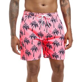 Men's Printed Swim Trunk 7 inch Inseam Quick Dry Swimwear Mesh Liner Bathing Suits with Drawstring in Kuwait
