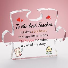 Teacher Appreciation Gift - Puzzle Piece Plaque. Thank You Teacher Gift. Teacher Office Classroom Home Decoration Gifts on Teacher's Day