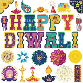 Diwali Decorations Happy Diwali Cutouts Diwali Bulletin Border Decoration for Classroom Party Ornament Wall Decor Supplies 71 Pcs