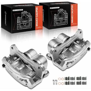 A-Premium Disc Brake Caliper Assembly with Bracket Compatible with Select Lincoln, Ford and Mazda Models - MKX 2011-2015, Edge 2011-2014, CX-9 2007-2015 - Front Driver and Passenger Side, 2-PC Set