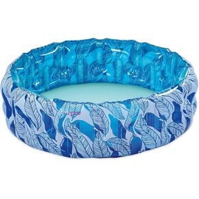 Funsicle 66in x 18in Round Sapphire Tropics Funcuzzi Inflatable Plunge Pool, Adult-Sized For Above-Ground Pool