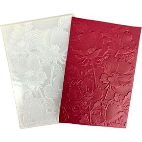 3D Flowers Embossing Folders for Card Making, 3 d Flowers and Leaves Texture Embossing Folder Template for DIY Paper Crafting Scrapbooking Polymer Clay Decoration