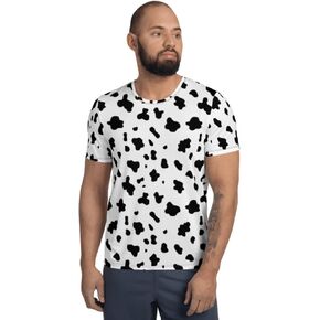 Cow Print Shirt for Mens - Men Women Teens Farmer Animal Shirt Cosplay Halloween Christmas Costumes