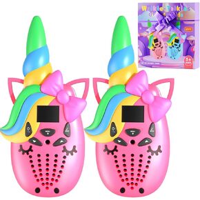 Unicorn Kids Walkie Talkies, Gifts for 3-12 Years Old Boys Girls, Long Range 2 Way Radio 22CH VOX, for Birthday, Christmas, Easter (Pink)