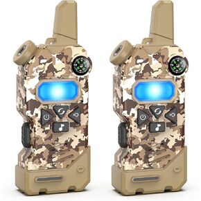 Walkie Talkies for Kids with Colourful Channels,Fun Toy with Compass Flashlight and Magnifying Glass,Perfect Christmas Birthday Gift Toy Gifts for 3 4 5 6 7 8 9-12 Year Old Boys Girls