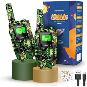 Walkie Talkies for Kids Long Range 4 Miles,Rechargeable Kids Walkie Talkies 2 Pack with Flashlight, Christmas Birthday Toys Gifts Ideas Present for 3 4 5 6 7 8-10-12 Year Old Boys Girls(Green)