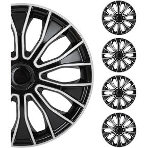 SCITOO 4pcs Set of 15-Inch Black & Silver Wheel Rim Cover Hubcaps can be Easily Installed on Car Truck SUV,Suitable for a Variety of Models,Beautiful and Rust-Proof.