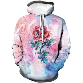 Unisex Rose Tie Dye Fashion Sweatshirt Pullover Hoodies