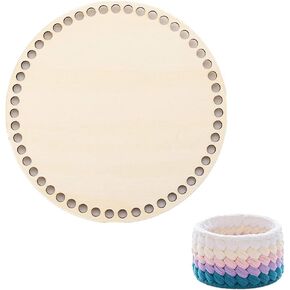 4PCS Wooden Crochet Bag Bottom 6inch Round Crochet Basket Wooden Base Blank Solid Crochet Basket Base for DIY Bag Shoulder Bags Purse Making DIY Basket Weaving Crochet
