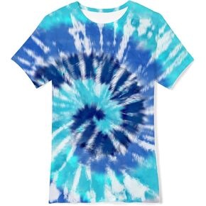 Loveternal Unisex Kids Tie Dye T Shirts for Boys Girls Short Sleeve Colorful Tee Size 4-14