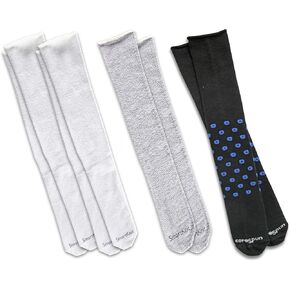 & CoreSpun Kids AFO Interface Socks - 4 قطع (2-أبيض، رمادي، مبهج (أسود/أزرق ملكي)، للأطفال X-طويل) in Kuwait
