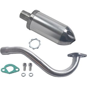 Exhaust Muffler Kit For Honda GX160 GX200 Go Kart Performance Parts Silver