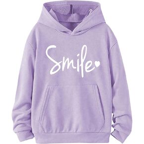 SOLY HUX Girl's Letter Graphic Hoodies Long Sleeve Pocket Sweatshirt Casual Pullover Tops
