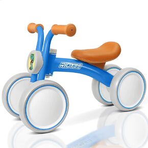 Baby Balance Bike 1 Year Old, Toddler Balance Bike for 2 Year Old, Learn to Control Balance, Widened Wheelbase for Stable Riding, Cool Moto Style, Perfect First Choice for 1-2 Year Olds, Blue