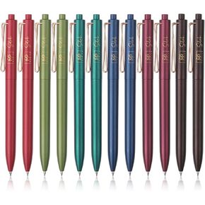 Mr. Pen- Retractable Gel Pens, 12 Pack, Black Ink Gel Pens Fine Point 0.5mm, Metallic Dark Vintage Barrels, Fast Dry, Retractable Pens, Gel Ink Pens, Aesthetic Pens for Journaling Fine Tip Pens