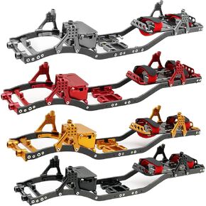 1/10 RC Crawler Carbon Fiber Girder 4MM CNC Metal Car Chassis Frame Body Kit Parts for Axial SCX10 II Rock Off Road Truck (Black)