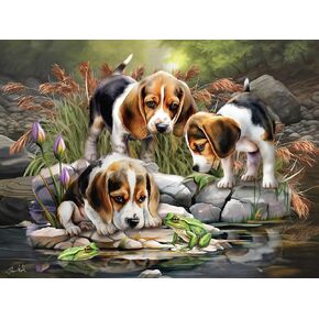 Ceaco - Tom Wood - Baby Beagle Brothers - 300 Oversized Piece Jigsaw Puzzle