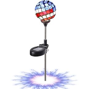 WNP Solar Outdoor Lights,Color-Changing Solar Garden Glass Globe Lights,6 Pack Decorative Solar Powered Stake Ball Light for Yard,Waterproof Decor Solar Pathway Lights for Christmas Decoration