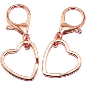 DIY Keychain Accessories Metal Lobster Clasp with Heart-shaped Metal Key Split Key Ring