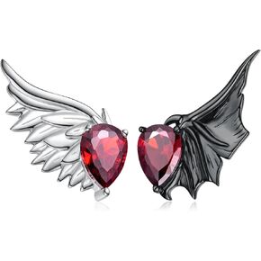 Black Cat/Bat Earrings for Women 925 Sterling Silver Vintage Halloween Bat Black Cat Jewelry for Women Girls
