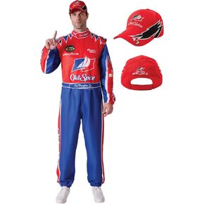Maxim Party Supplies Ricky Bobby Jumpsuit Men Race Car Driver Costume With Embroidered Hat Men's Halloween Costume Cosplay