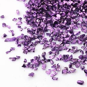 Crushed Glass Irregular Chips, Irregular Glitter Metallic Gravel Gem Stones 200g 2-4mm for Nail Arts Craft DIY Vase Filler Epoxy Resin Mold Scrapbooking Jewelry Making Decoration (Multicolor)